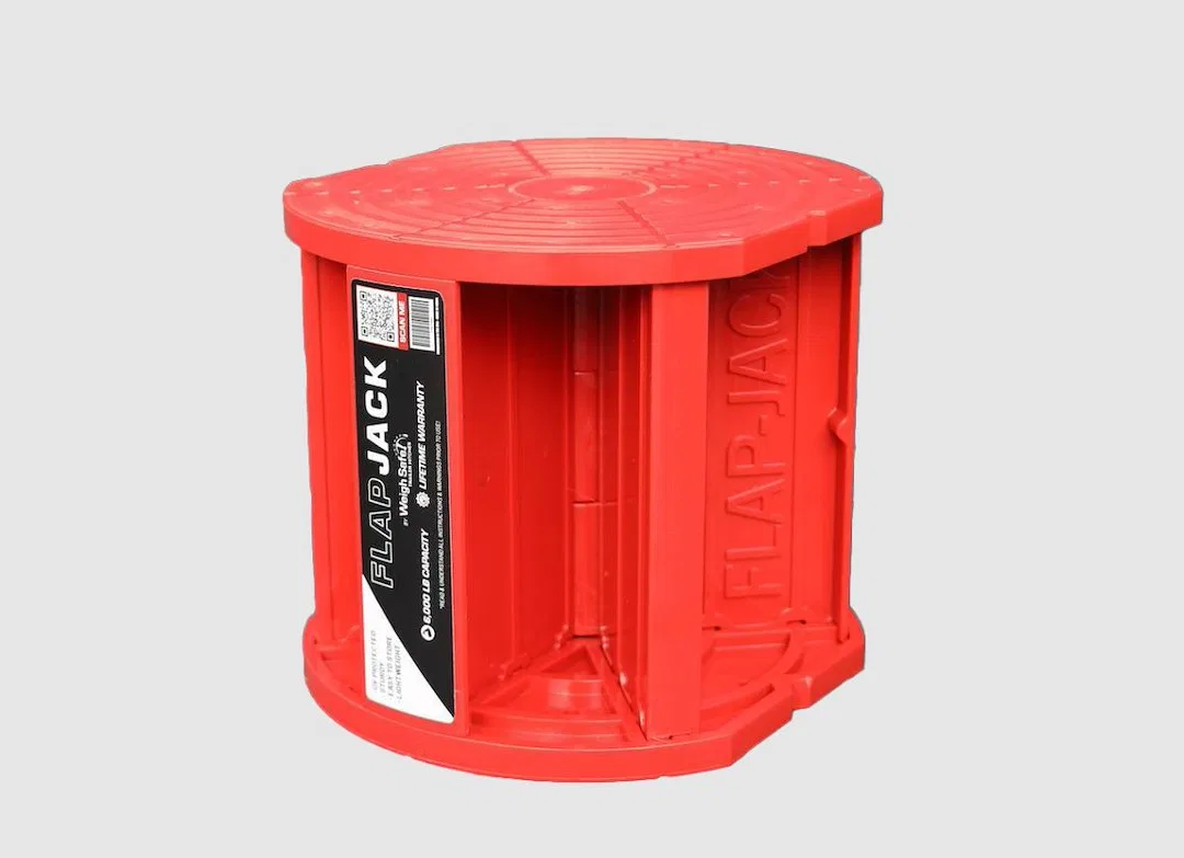 WSFJ – WEIGH SAFE Trailer Stabilizer Jack Block, 8 Inch Height Assembled/ 2 Inches Collapsed 6000 Pound Capacity Red ...